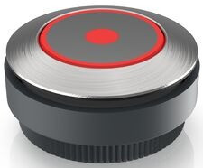 Pushbutton, illuminable, groping, waistband round, red, front ring stainless steel, mounting Ø 30.3 mm, 1.30.290.122/2300