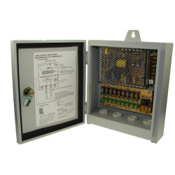 Zasilacz zbiorczy 12V 5A 9p herm CCTV 9-wyjść do kamer w obudowie hermety