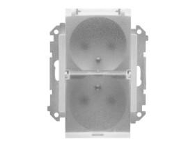 SIMON 55 Gniazdo podwójne z uziemieniem szybkozłącza IP44 z uszczelką klapka transparentna aluminium mat TGZ2BMCZ.01/143A KONTAK