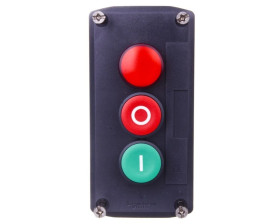 Kaseta sterownicza 3-otworowa I/O + lampka sygnalizacyjna czerwona 24V AC szara IP65 XALD363B