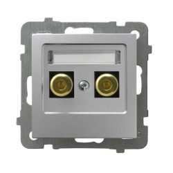 As Gniazdo głośnikowe pojedyncze srebro GGN-1G/m/18