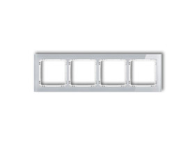 DECO Ramka 4 poczwórna uniwersalna - efekt szkła (ramka: szara: spód: biały) szary 15-0-DRS-4 KARLIK