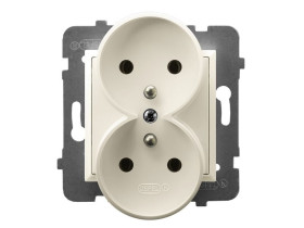 ARIA Gniazdo podwójne z uziemieniem moduł bez ramki ecru GP-2URAZ/m/27 OSPEL
