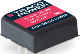 DC converter, 36-160 VDC, 18.2 W, 1 output, 3.3 VDC, 88 % efficiency, THN 20-7210WIR