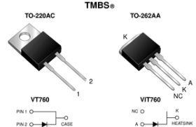 VT760 Trench MOS Barrier Schottky Rectifier Ultra Low VF = 0.50 V at IF = 5 A