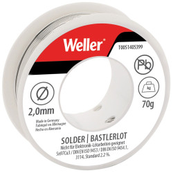 Weller T0051405399 Electronic Lead-Free Solder Sn97Cu3, 2mm 70g