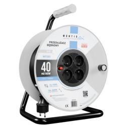 Przedłużacz bębnowy MT103-40 4x2p+Z IP20 16A 3x1,5 40m Montis czarny