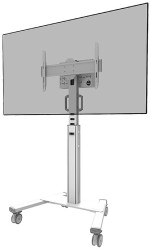 Neomounts FL50S-825WH1 Stojak na kółkach do telewizora 94,0 cm (37") - 190,5 cm (75") Stojak podłogowy, Uchylny, z regul