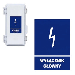 TRYTYT Tablica Samoprzylepna Ostrzegawcza 74x105mm Wyłącznik Główny 1szt
