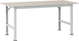Manuflex AS0031.7035 Stół pakowy PACKPOOL standard z płytą melaminową, szer. X gł. X wys. = 2000 x 800 x 760-870 mm szar