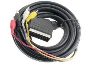 Przyłącze kabel EURO --4xRCA (AUDIO VIDEO ) CHINCH (5m)