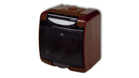 Junior Gniazdo Pojedyncze Z/U (Klapka Dymna) Brązowy Ip54 4Ghe-1D