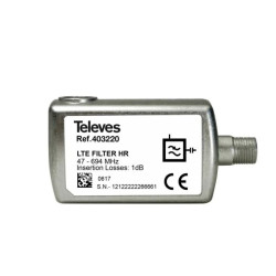 Filtr LTE/5G HR (High Rejection) 47...694MHz (K.48), Złącze F 403220