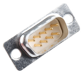 Złącze D-Sub 9-pinowe Męski Proste Montaż na panelu raster 2.84mm