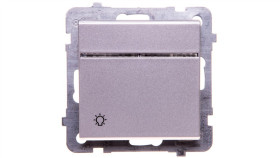 Sonata Przycisk /Światło/ Z Podświetleniem Srebro Mat Łp-5Rs/M/38