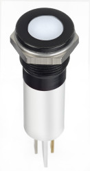 Lampka kontrolna do montażu panelowego 12V dc, biała 12mm LED Faston, oczko lutownicze RS PRO