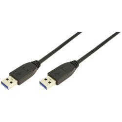 LogiLink CU0038 USB cable USB 3.0 USB-A plug, USB-A plug 1.00 m Black