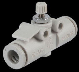 One-way throttle valve, straight, M5 &lt;&gt; 6 mm