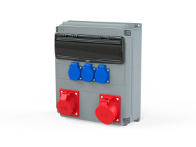 Rozdzielnica budowlana RB 14M gniazda 1x32A/5 1x16A/5 3x250V bez zabezpieczeń IP54 OPOLE 909110003W PCE