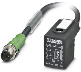 Phoenix Contact 1435289 Złącze konfekcjonowane czujnika/aktuatora SAC-3P-MS/ 0,3-PUR/B-1L-Z SCO, piny: 3, 30.00 cm, 1 sz