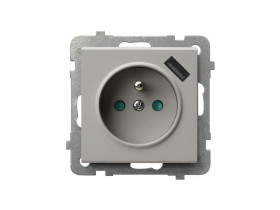 SONATA Gniazdo pojedyncze z uziemieniem z przesłonami z ładowarką USB kaszmirowy GP-1RZPUSB/m/82 OSPEL