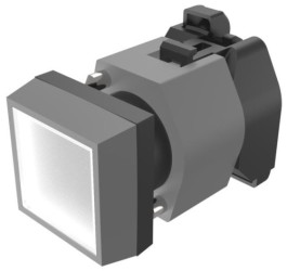 Przycisk biały 30x30mm, podświetlany, z podwójnym modułem styków 2NO (704.230.7)