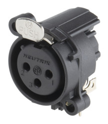 Złącze XLR 3 -pinowe Montaż na płytce drukowanej Żeński Czarny