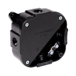 Puszka n/t 074-55 czarna IP44 88x88x40 4-wlotowa z wkładem 5x2,5 VP-74 ViPlast