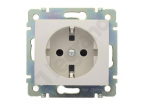 VALENA Gniazdo pojedyncze z uziemieniem schuko z przesłoną krem 774321 LEGRAND