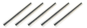 Opencircuit Male headers 2x40 2.54mm black - 5 pieces