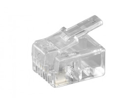 Wtyczka RJ11 do kabla płaskiego, 4-biegunowa do zaciskania na...