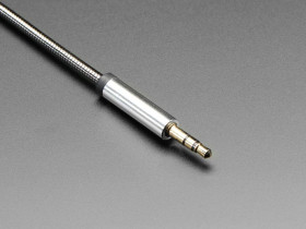 Adafruit 3.5mm Stereo Male/Male Cables - Black Metal - 1 meter long