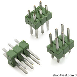 826942-3 Connector 2 x 3 Pin Vertic THT AMP