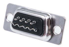 Złącze D-Sub 9-pinowe Żeński Proste Montaż na panelu Złoto