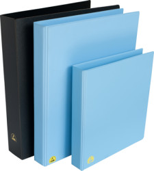 ESD ring binder, DIN A4, 2 ring binder mechanism, light blue, C-204 420