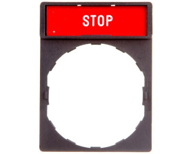 Szyld opisowy 30x40mm z etykietą 8x27mm STOP ZBY2304