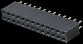 2x 13-pin Socket terminal strip, straight, RM 2.54, H: 8.5 mm