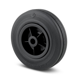 Kółko do wózka, Polipropylen, Czarny, obc.: 100kg, śred.: 125mm, szer.: 37mm