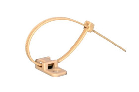 Uchwyt opaski kablowej do opasek 4.6mm długość 20.5mm szerokość 10,2 mm średnica otworu 4.3mm HellermannTyton Beżowy