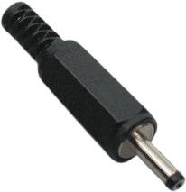 DC plug, inner Ø 2.5 mm, outer Ø 5 mm, black, 072603
