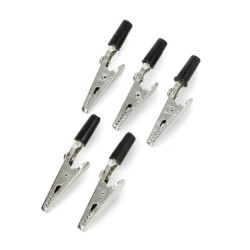 Złącze krokodylkowe 51mm bez izolacji czarne - 5szt.