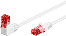 CAT 6Kabel łączący 1x 90 pod kątem,U/UTP, biały - Długość kabla 10 m