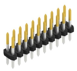 Pin header, 20 pole, pitch 2 mm, straight, black, 10062493
