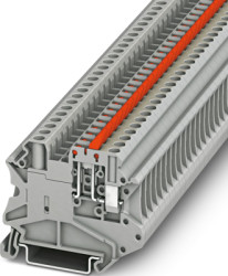 Knife disconnect terminal, screw connection, 0.14-6.0 mm², 2 pole, 20 A, 6 kV, gray, 3046152