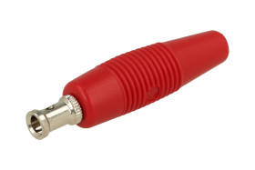 Wtyk bananowy; 4mm; VON30 930 047 101; czerwony; 51mm; lutowany; 30A; 60V; mosiądz niklowany; PVC; Hirschmann; RoHS