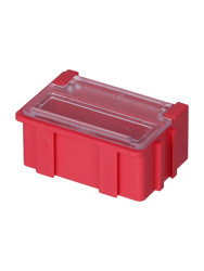 Skrzynka z przegródkami l. przedziałów: 1 szerokość: 42.4mm wysokość: 21mm głębokość: 29.4mm, kolor Czerwony,