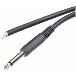TruComponents 202721 6.35 mm audio jack Plug, straight,Pins:2 Mono Black