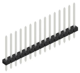 Pin header, 15 pole, pitch 2 mm, straight, black, SLY113915Z