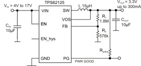 3V-17V, 300mA Buck Converter With Adjustable Enable Threshold And Hysteresis