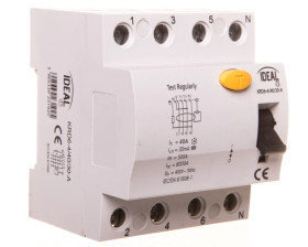 Wyłącznik różnicowoprądowy 4P 40A 0,03A typ A KRD6-4/40/30-A VDE 23192